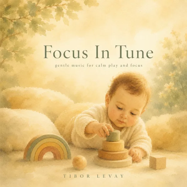 Focus In Tune album cover for gentle baby music designed to support calm focus, playtime, and early learning moments.