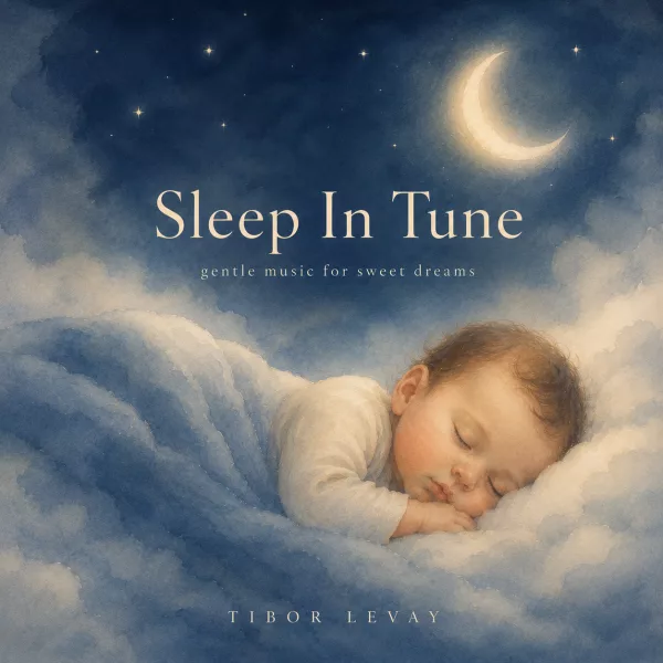 Album cover for gentle baby sleep music designed to help babies relax, settle, and fall asleep peacefully.